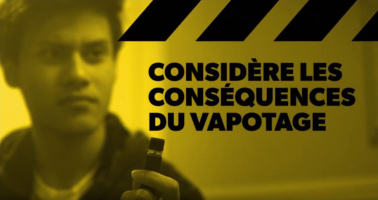 image of high school student next to text consider the consequences of vaping