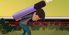 CTC Hidden Dangers Thumbnail Illustration of a child carrying a large vape on their back
